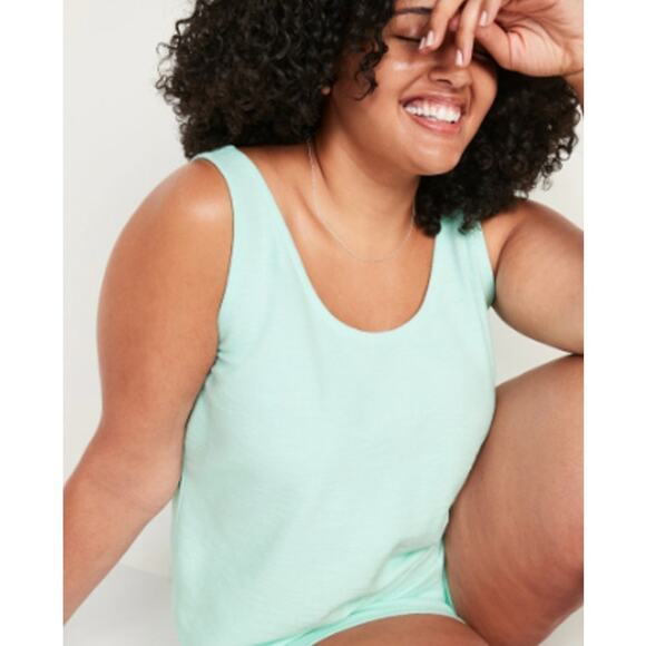 Old Navy Tank Top Lightweight Textured-Knit Lounge Permafrost Tank Sz 4X Plus - Picture 1 of 10